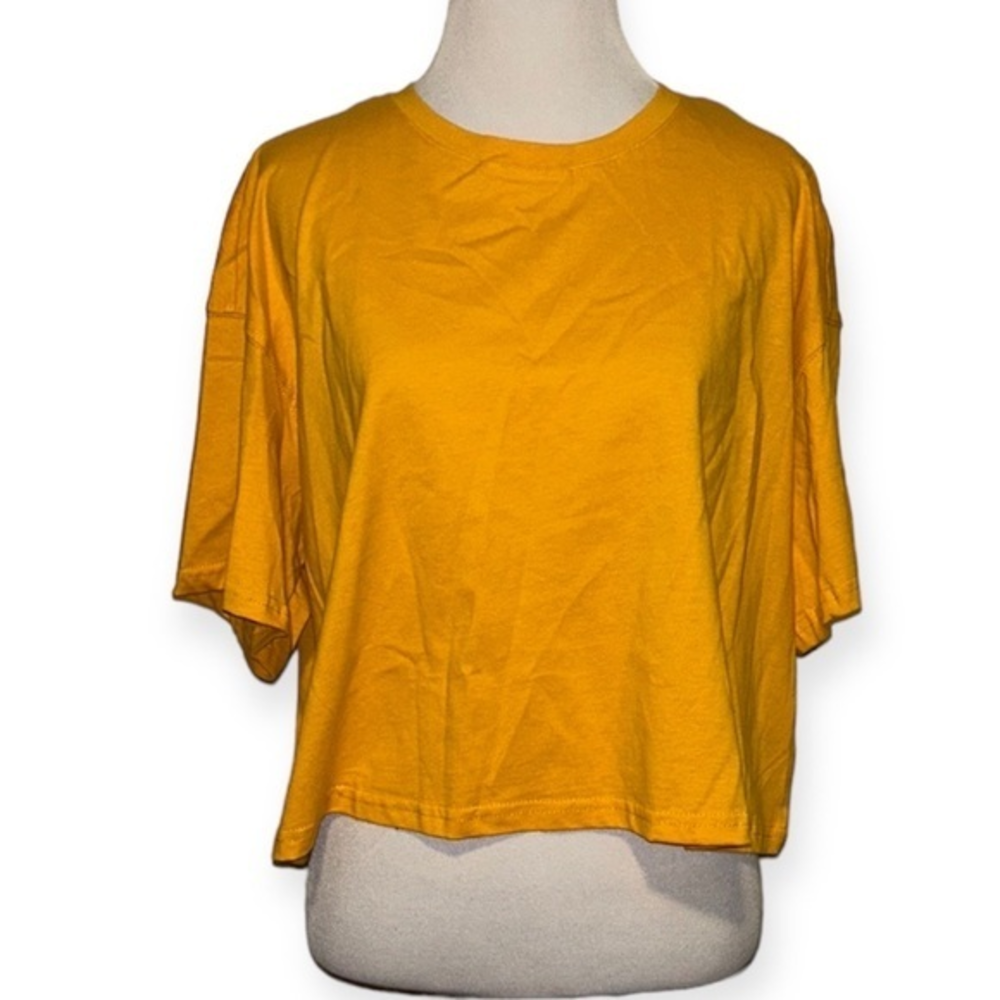 5/$30 🎈 Shein women’s large yellow boxy cropped top‎